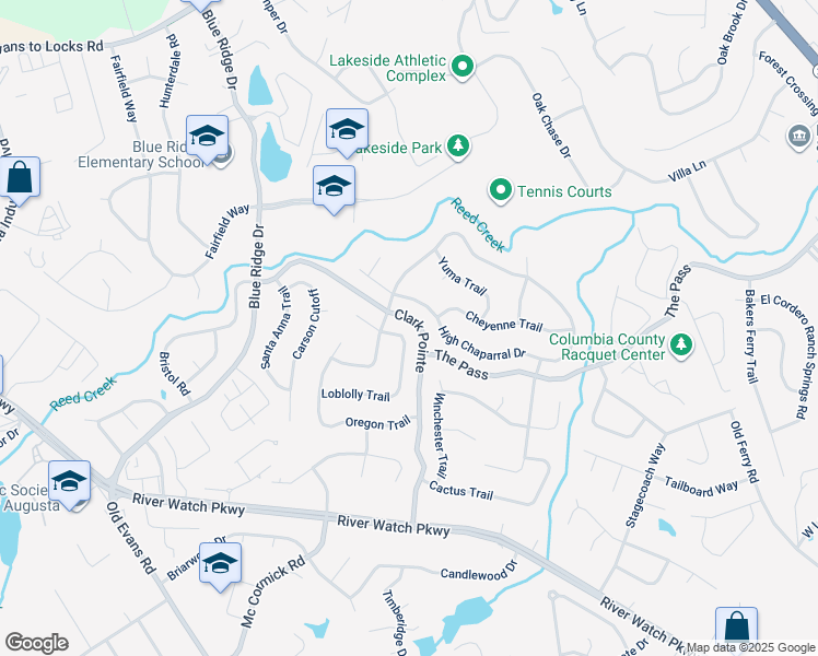 map of restaurants, bars, coffee shops, grocery stores, and more near 3918 Loblolly Trail in Martinez
