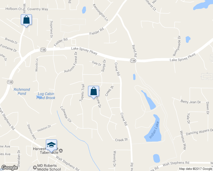map of restaurants, bars, coffee shops, grocery stores, and more near 2181 Indian Hill Road in Jonesboro