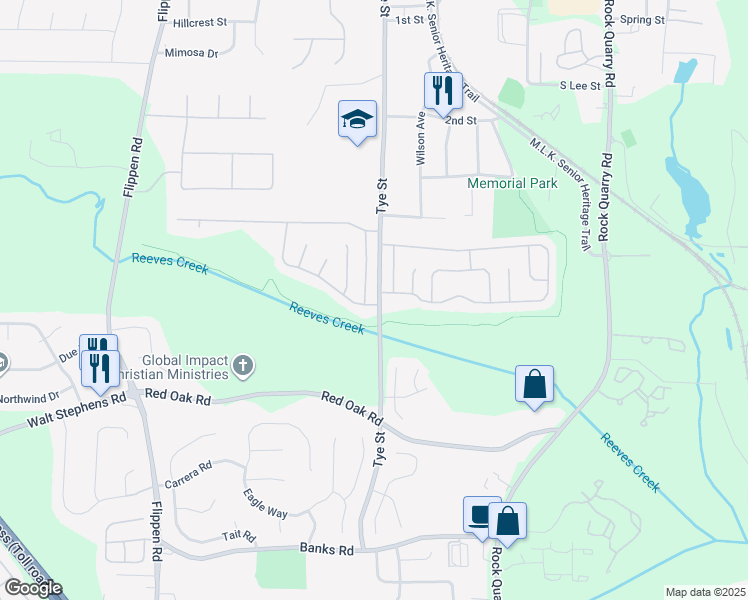 map of restaurants, bars, coffee shops, grocery stores, and more near 800 Tramore Drive in Stockbridge