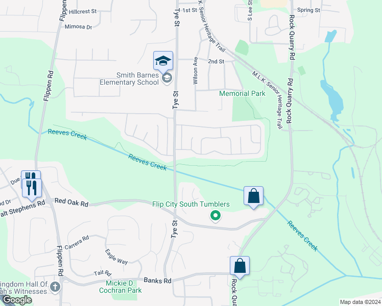 map of restaurants, bars, coffee shops, grocery stores, and more near 255 Misty Ridge Trail in Stockbridge