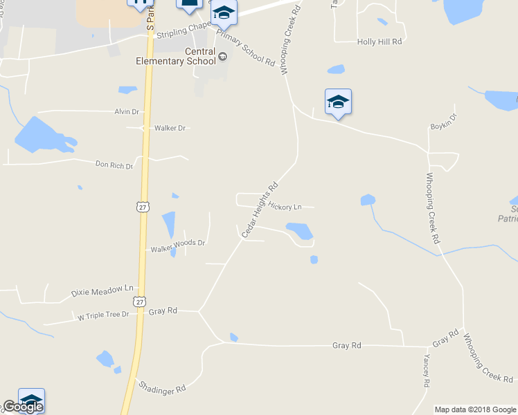 map of restaurants, bars, coffee shops, grocery stores, and more near Cedar Heights Road in Carrollton