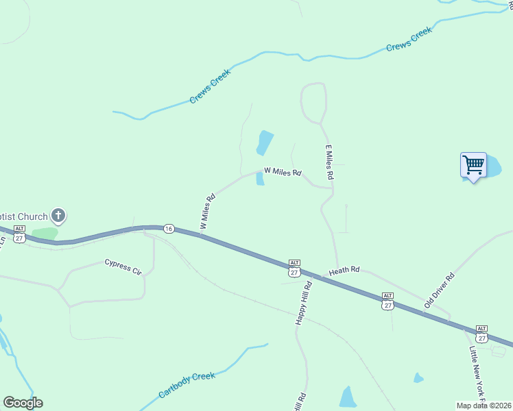 map of restaurants, bars, coffee shops, grocery stores, and more near 125 West Miles Road in Carrollton