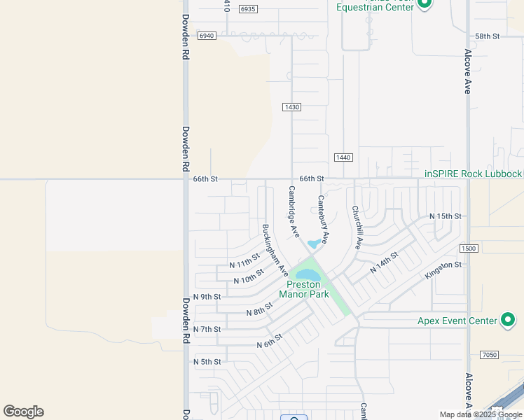 map of restaurants, bars, coffee shops, grocery stores, and more near 1304 Buckingham Avenue in Wolfforth