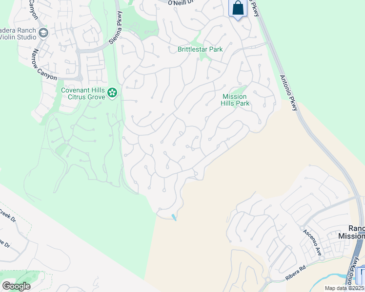 map of restaurants, bars, coffee shops, grocery stores, and more near 2 Thomas Road in Mission Viejo