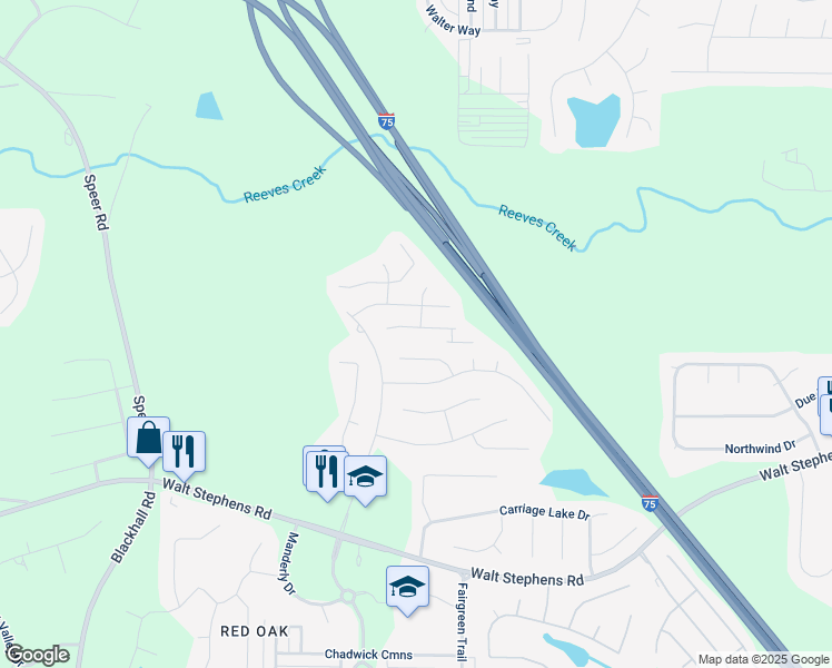 map of restaurants, bars, coffee shops, grocery stores, and more near 528 Carlsbad Cove in Stockbridge