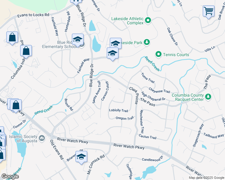 map of restaurants, bars, coffee shops, grocery stores, and more near 3903 Loblolly Trail in Martinez