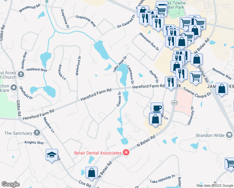 map of restaurants, bars, coffee shops, grocery stores, and more near 4437 Galway Drive in Evans