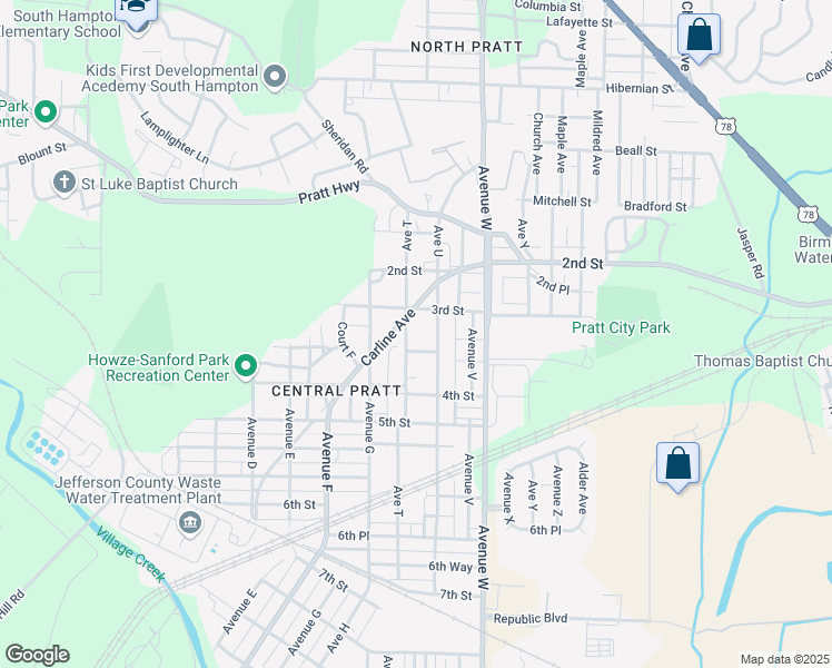 map of restaurants, bars, coffee shops, grocery stores, and more near 310 Avenue U in Birmingham