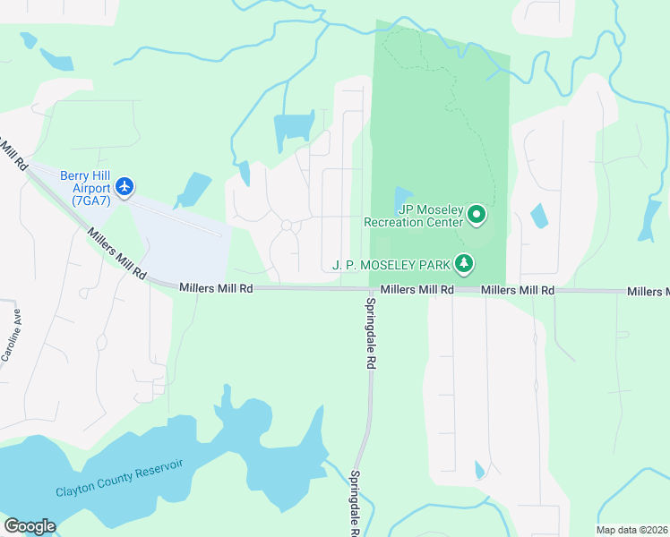 map of restaurants, bars, coffee shops, grocery stores, and more near 909 Millers Mill Road in Stockbridge