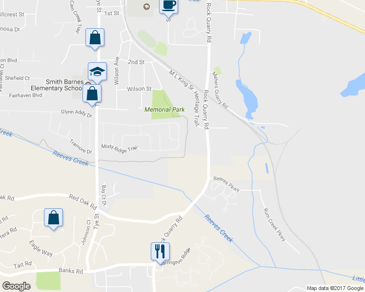 map of restaurants, bars, coffee shops, grocery stores, and more near 191 Misty Ridge Trail in Stockbridge