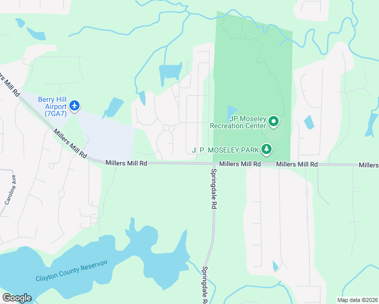 map of restaurants, bars, coffee shops, grocery stores, and more near 909 Millers Mill Road in Stockbridge
