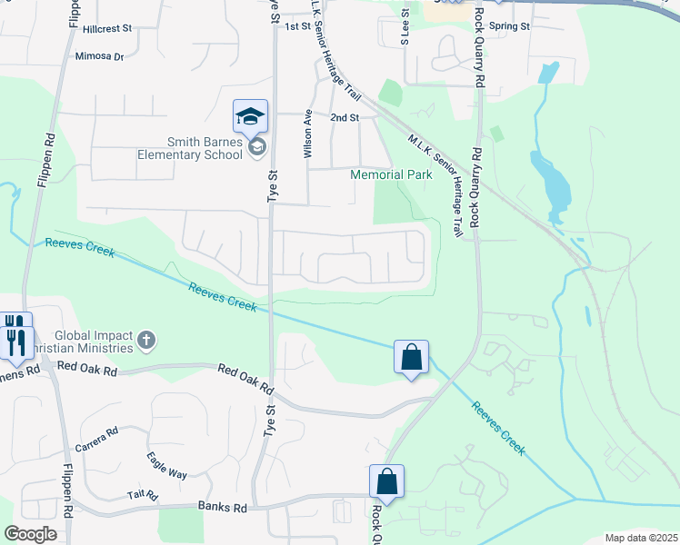 map of restaurants, bars, coffee shops, grocery stores, and more near 200 Misty Ridge Trail in Stockbridge