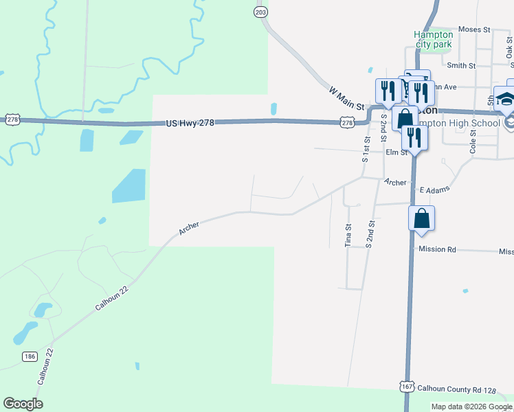 map of restaurants, bars, coffee shops, grocery stores, and more near 651 Archer in Hampton
