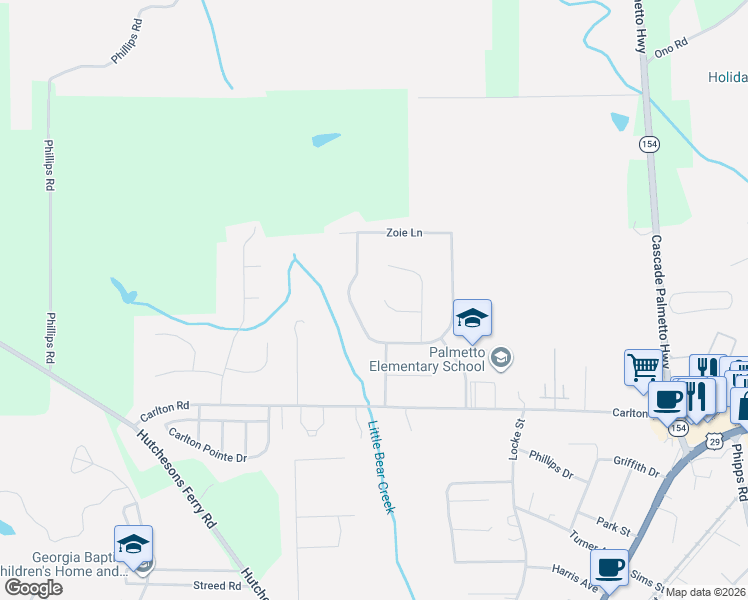 map of restaurants, bars, coffee shops, grocery stores, and more near 568 Carlton Drive in Palmetto