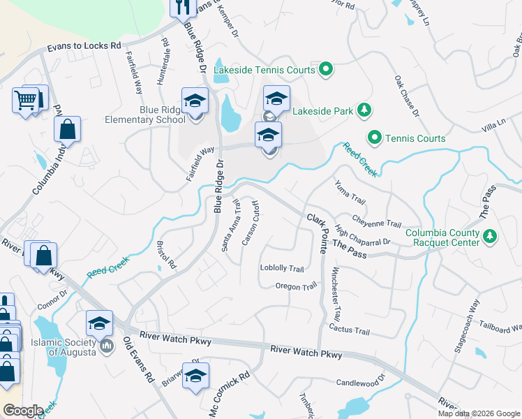 map of restaurants, bars, coffee shops, grocery stores, and more near 3922 Carson Cutoff in Martinez