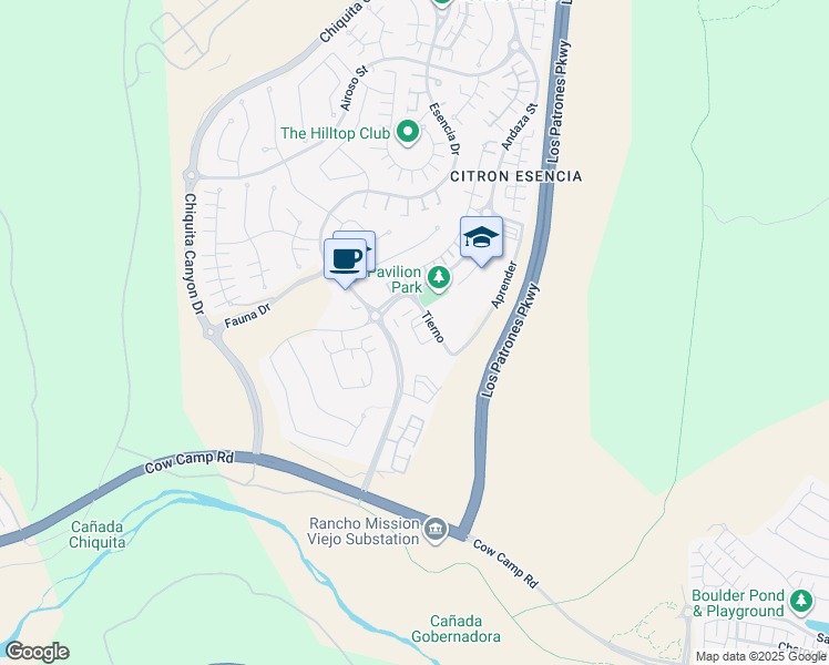 map of restaurants, bars, coffee shops, grocery stores, and more near 15 Patria in Mission Viejo