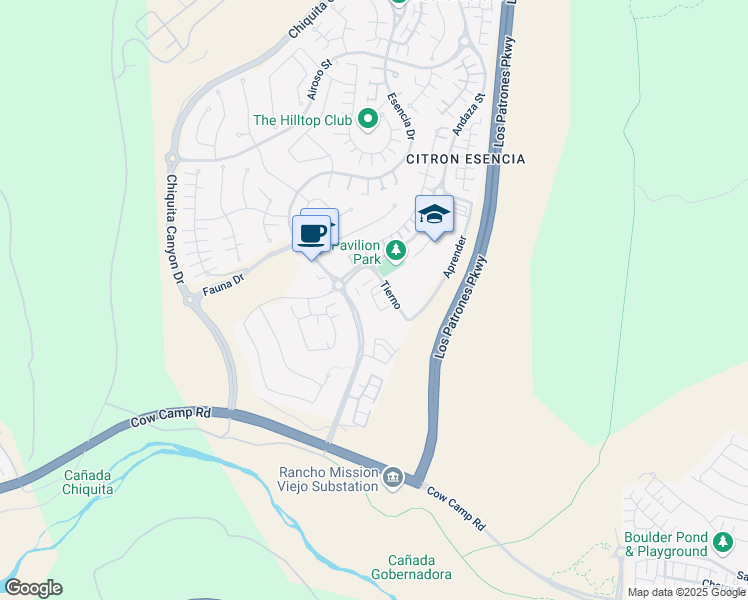 map of restaurants, bars, coffee shops, grocery stores, and more near 15 Patria in Mission Viejo