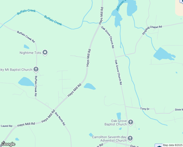map of restaurants, bars, coffee shops, grocery stores, and more near 1734 Hays Mill Road in Carrollton