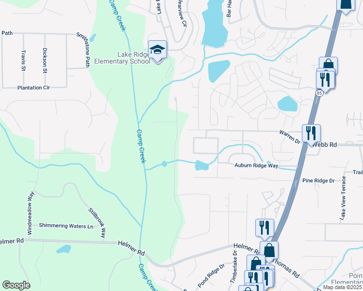 map of restaurants, bars, coffee shops, grocery stores, and more near 8112 Carlton Rd in Riverdale