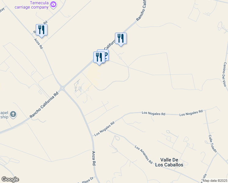 map of restaurants, bars, coffee shops, grocery stores, and more near 34965 Via Del Ponte in Temecula
