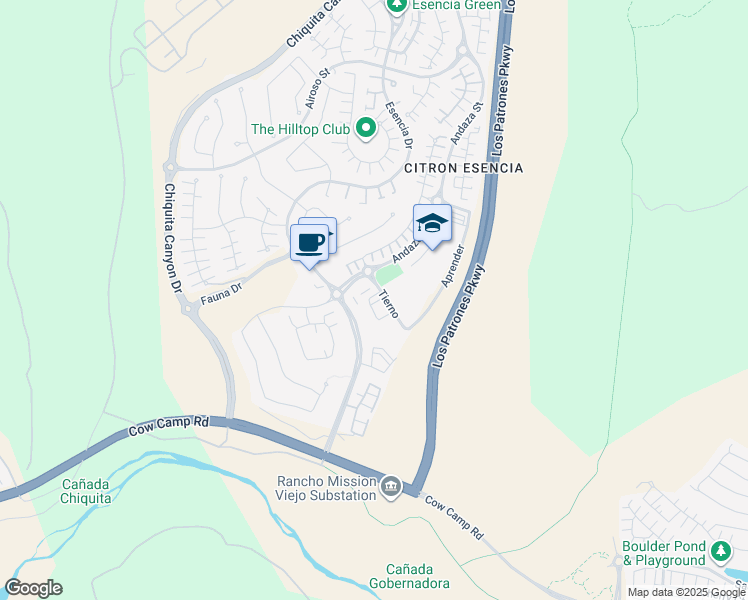 map of restaurants, bars, coffee shops, grocery stores, and more near 76 Patria in Ladera Ranch