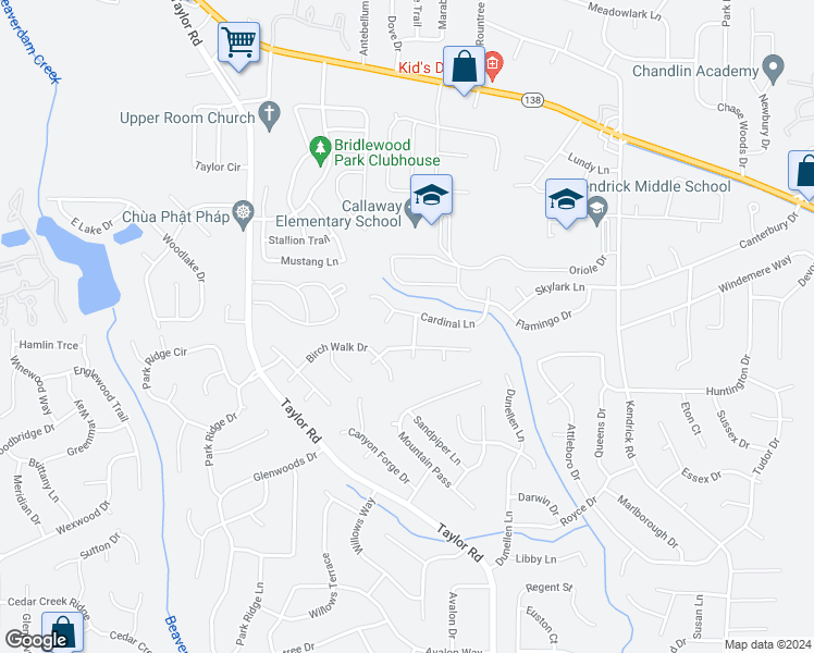 map of restaurants, bars, coffee shops, grocery stores, and more near 8089 Pheasant Lane in Jonesboro