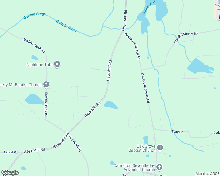 map of restaurants, bars, coffee shops, grocery stores, and more near 1734 Hays Mill Road in Carrollton