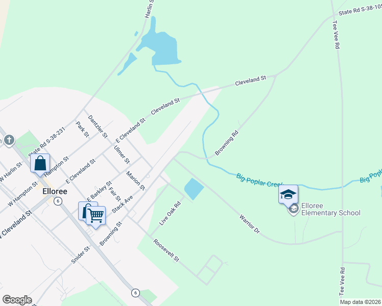 map of restaurants, bars, coffee shops, grocery stores, and more near 338 Browning Road in Elloree