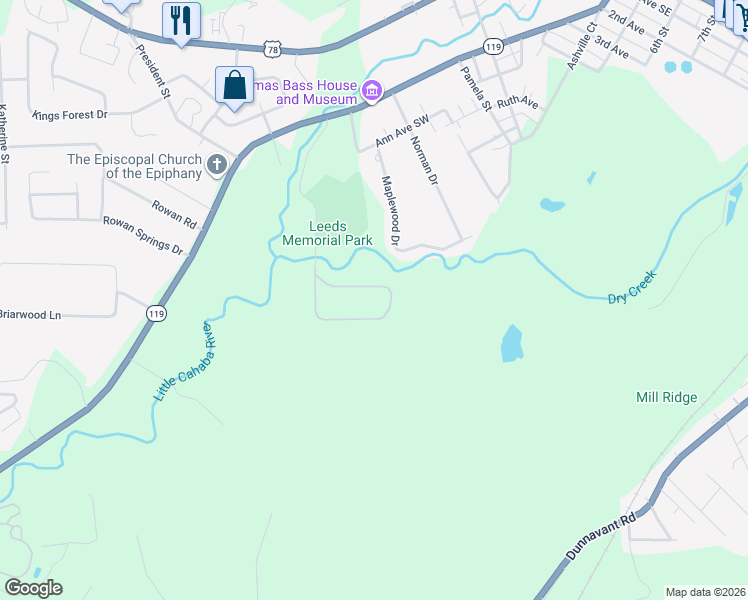 map of restaurants, bars, coffee shops, grocery stores, and more near 890 Helen Street Southwest in Leeds