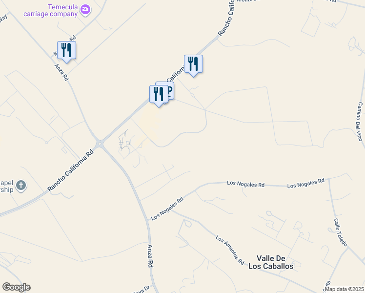 map of restaurants, bars, coffee shops, grocery stores, and more near 34965 Via Del Ponte in Temecula