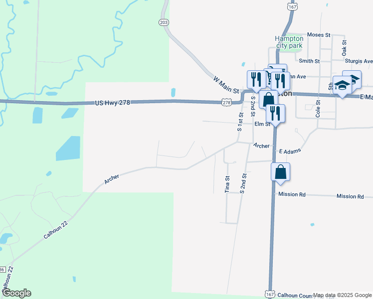 map of restaurants, bars, coffee shops, grocery stores, and more near 437 Melba Street in Hampton