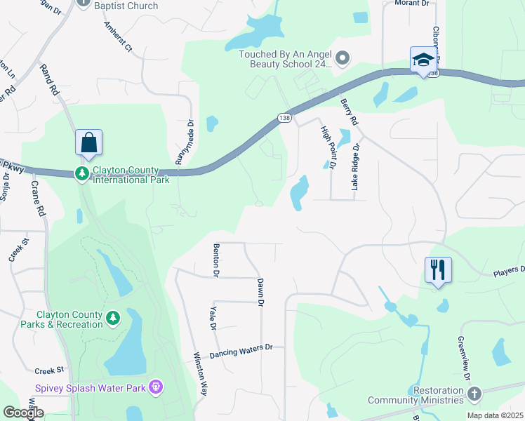 map of restaurants, bars, coffee shops, grocery stores, and more near 2616 Summit Business Pkwy in Jonesboro