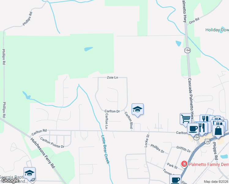 map of restaurants, bars, coffee shops, grocery stores, and more near 510 Scott Circle in Palmetto