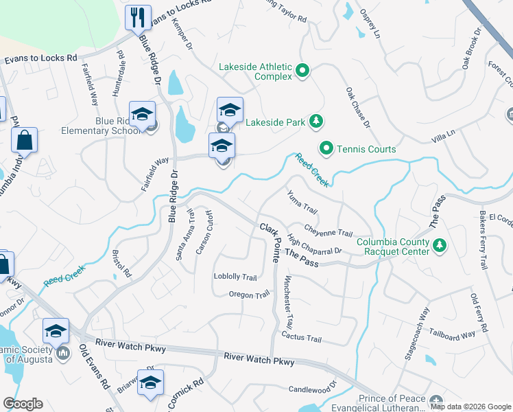 map of restaurants, bars, coffee shops, grocery stores, and more near 284 High Chaparral Drive in Martinez