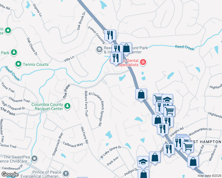 map of restaurants, bars, coffee shops, grocery stores, and more near 476 Boulder Fork in Martinez