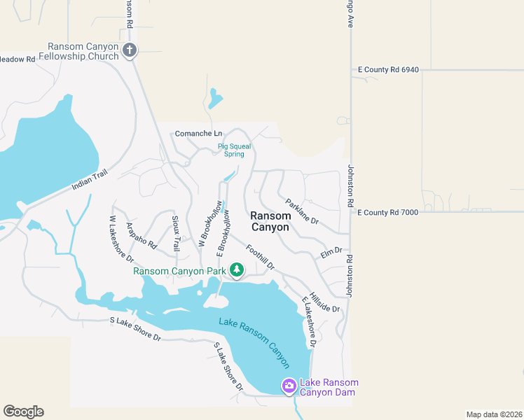 map of restaurants, bars, coffee shops, grocery stores, and more near 19 Highland Drive in Ransom Canyon