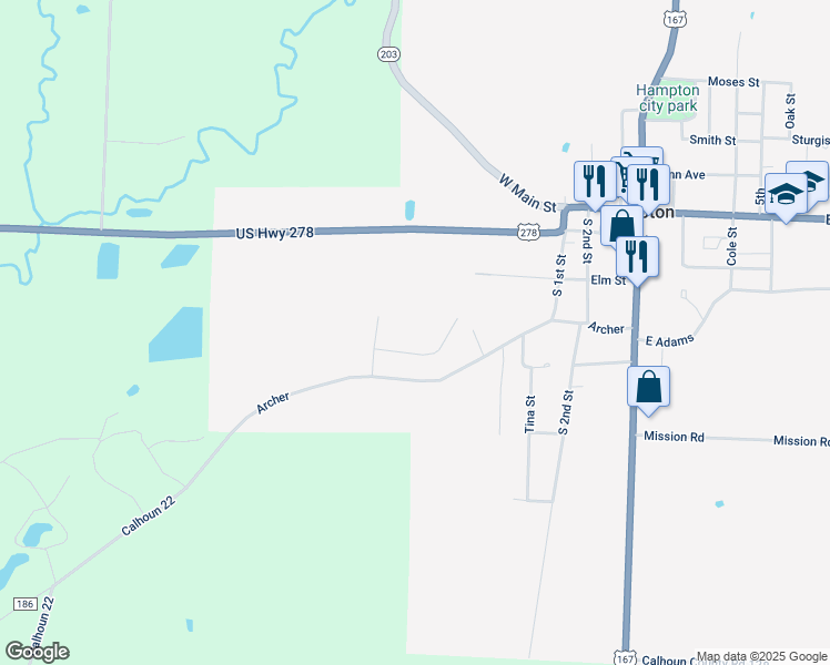 map of restaurants, bars, coffee shops, grocery stores, and more near 437 Melba Street in Hampton