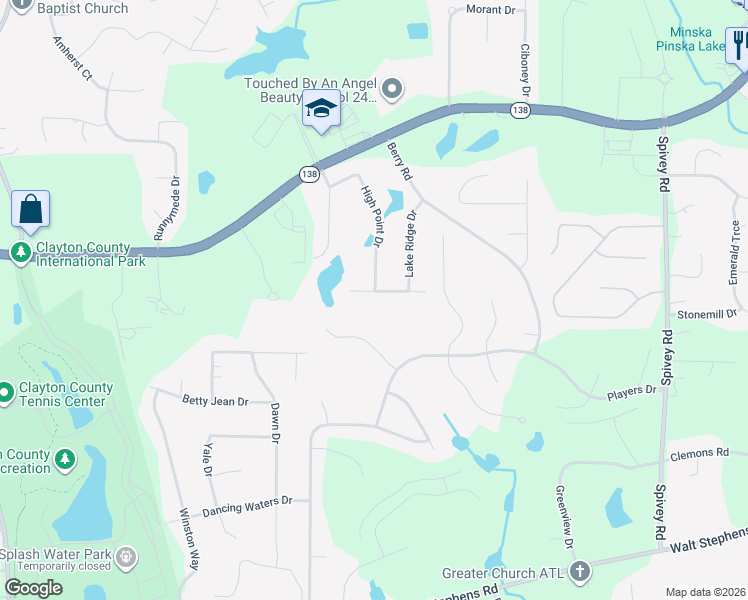 map of restaurants, bars, coffee shops, grocery stores, and more near 2783 Rolling View Drive in Jonesboro