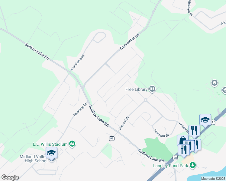 map of restaurants, bars, coffee shops, grocery stores, and more near 277 Country Glen Avenue in Graniteville