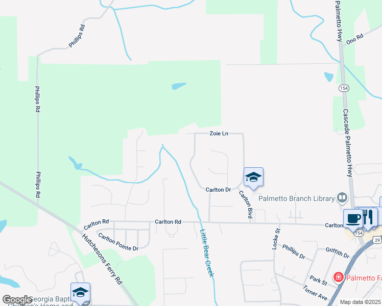 map of restaurants, bars, coffee shops, grocery stores, and more near 567 Carlton Drive in Palmetto