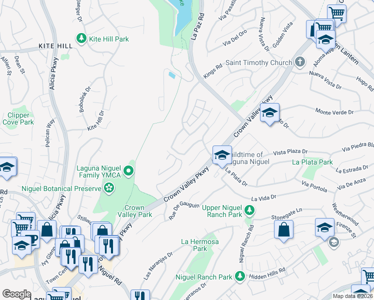 map of restaurants, bars, coffee shops, grocery stores, and more near 24411 Kings View in Laguna Niguel