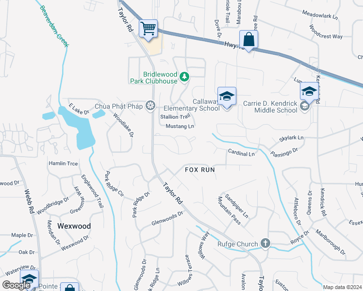 map of restaurants, bars, coffee shops, grocery stores, and more near 2603 Brooks Crossing in Riverdale