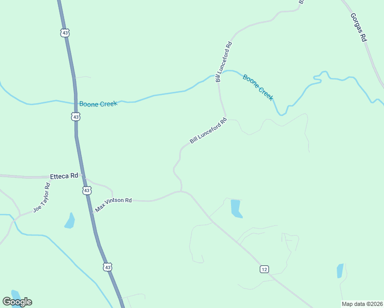 map of restaurants, bars, coffee shops, grocery stores, and more near 21416 Bill Lunceford Road in Berry