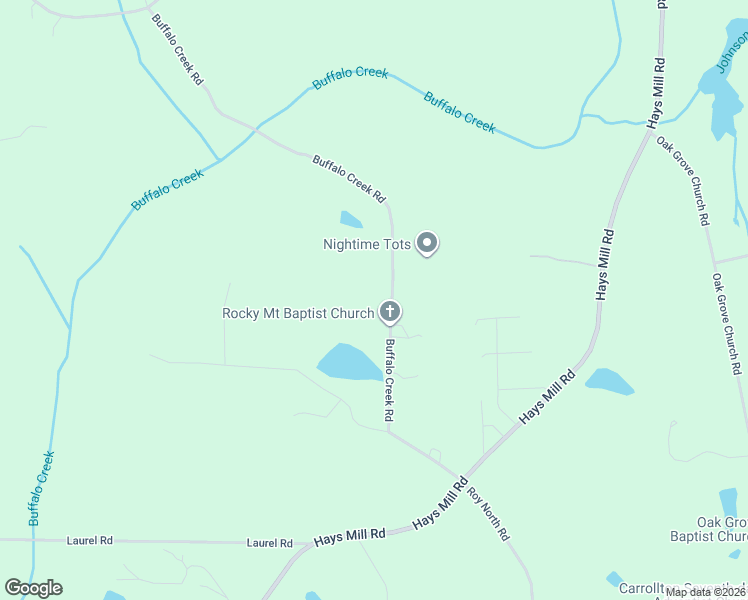 map of restaurants, bars, coffee shops, grocery stores, and more near 541 Buffalo Creek Road in Carrollton