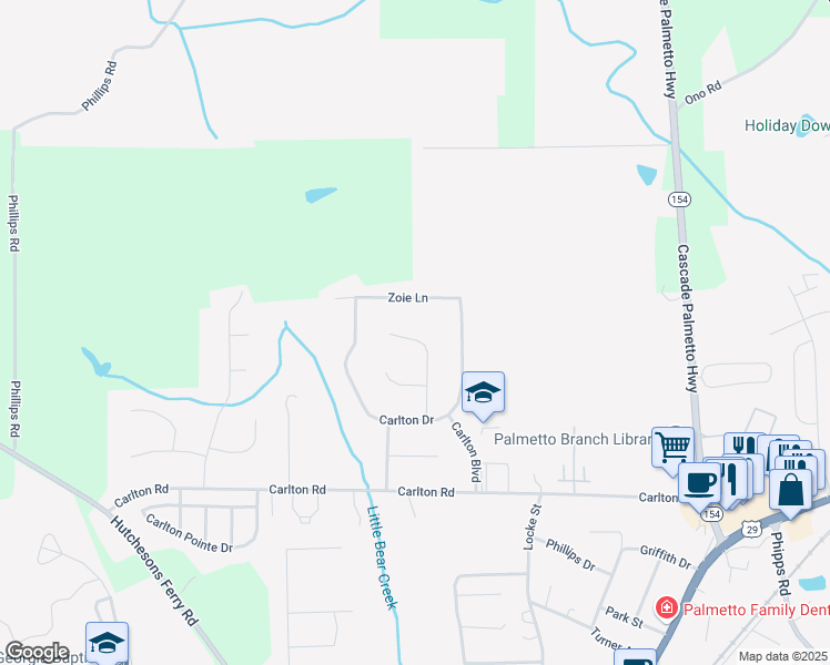 map of restaurants, bars, coffee shops, grocery stores, and more near 515 Scott Circle in Palmetto
