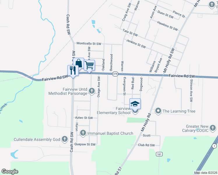 map of restaurants, bars, coffee shops, grocery stores, and more near 2810 Hawthorne Avenue Southwest in Camden
