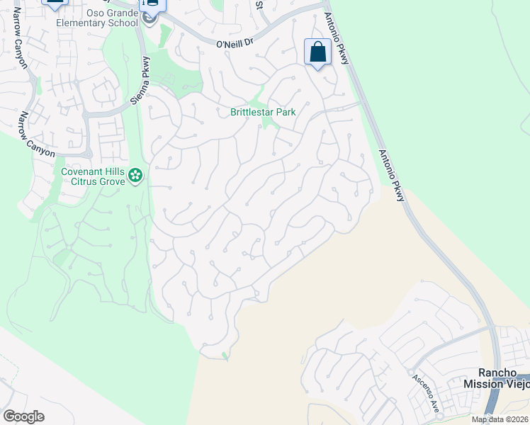map of restaurants, bars, coffee shops, grocery stores, and more near 5 Columnar Street in Ladera Ranch