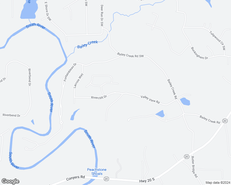 map of restaurants, bars, coffee shops, grocery stores, and more near 1004 Riverclift Drive in Covington