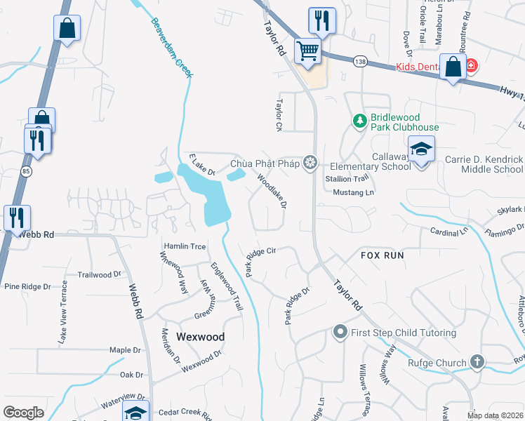 map of restaurants, bars, coffee shops, grocery stores, and more near 8049 S Bay Ct in Riverdale