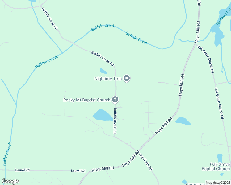 map of restaurants, bars, coffee shops, grocery stores, and more near 533 Buffalo Creek Road in Carrollton